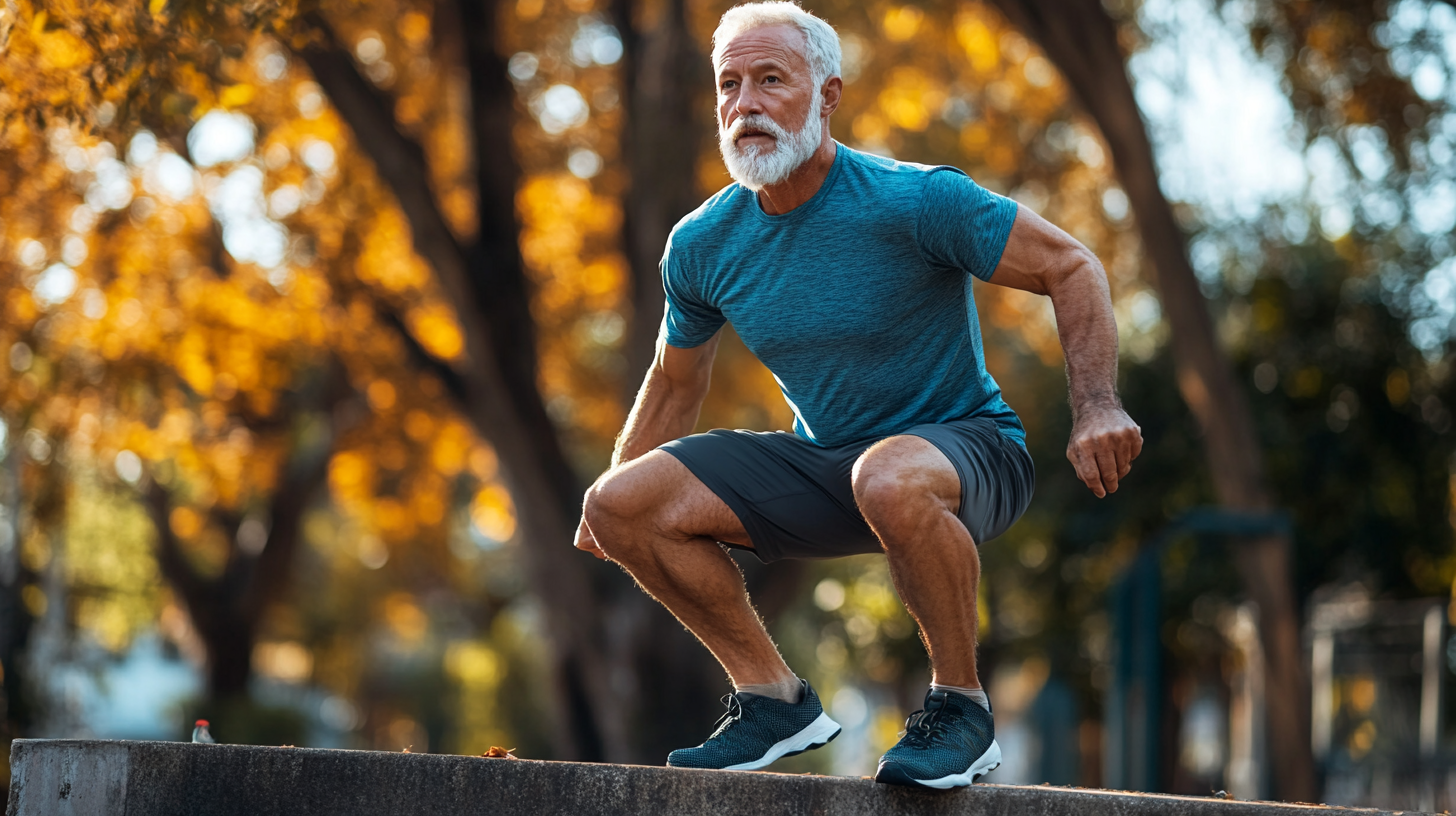 Групове заняття для старших людей в лісовому масиві